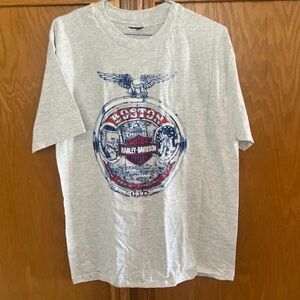 Vtg New Harley Davidon TShirt L grey dealer meeting shirt 1994 Boston ltd edit